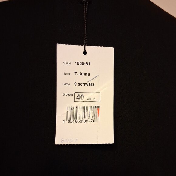 NWT gollehaug collection Women's Black Blouse Long Sleeve Top Size 12 - Picture 6 of 11